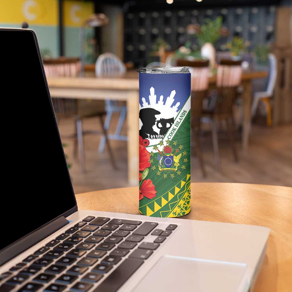Cook Islands ANZAC Day Skinny Tumbler Last Post Lest We Forget