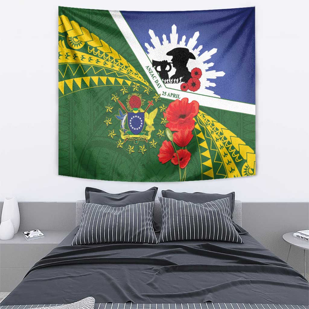 Cook Islands ANZAC Day Tapestry Last Post Lest We Forget