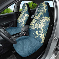 Cyan Polynesia Hammerhead Shark Tattoo With Plumeria Lei Car Seat Cover