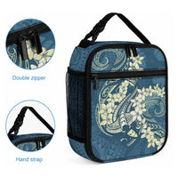 Cyan Polynesia Hammerhead Shark Tattoo With Plumeria Lei Lunch Bag LT14 - Polynesian Pride