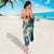 Cyan Polynesia Hammerhead Shark Tattoo With Plumeria Lei Sarong