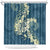 Cyan Polynesia Hammerhead Shark Tattoo With Plumeria Lei Shower Curtain