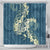 Cyan Polynesia Hammerhead Shark Tattoo With Plumeria Lei Shower Curtain