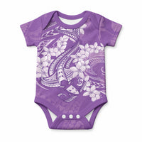 Purple Polynesia Hammerhead Shark Tattoo With Plumeria Lei Baby Onesie LT14 Purple - Polynesian Pride