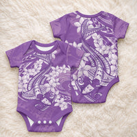 Purple Polynesia Hammerhead Shark Tattoo With Plumeria Lei Baby Onesie LT14 - Polynesian Pride