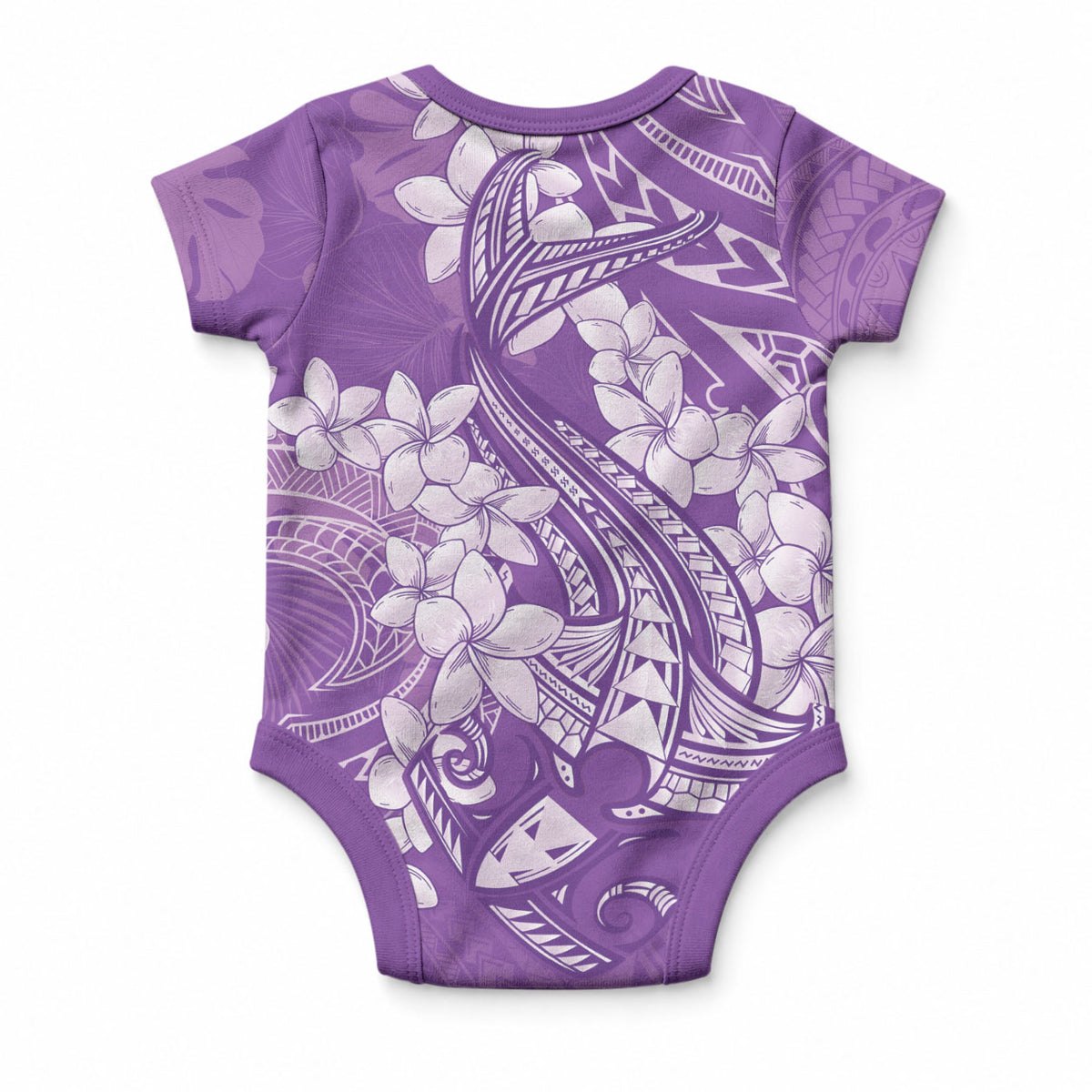 Purple Polynesia Hammerhead Shark Tattoo With Plumeria Lei Baby Onesie LT14 - Polynesian Pride