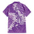 Purple Polynesia Hammerhead Shark Tattoo With Plumeria Lei Family Matching Mermaid Dress and Hawaiian Shirt