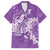 Purple Polynesia Hammerhead Shark Tattoo With Plumeria Lei Family Matching Tank Maxi Dress and Hawaiian Shirt