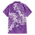 Purple Polynesia Hammerhead Shark Tattoo With Plumeria Lei Family Matching Tank Maxi Dress and Hawaiian Shirt
