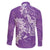 Purple Polynesia Hammerhead Shark Tattoo With Plumeria Lei Family Matching Tank Maxi Dress and Hawaiian Shirt