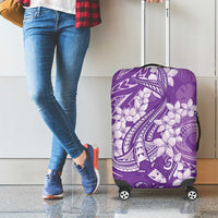 Purple Polynesia Hammerhead Shark Tattoo With Plumeria Lei Luggage Cover