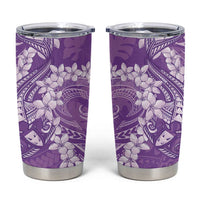 Purple Polynesia Hammerhead Shark Tattoo With Plumeria Lei Tumbler Cup