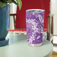 Purple Polynesia Hammerhead Shark Tattoo With Plumeria Lei Tumbler Cup