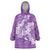 Purple Polynesia Hammerhead Shark Tattoo With Plumeria Lei Wearable Blanket Hoodie