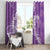 Purple Polynesia Hammerhead Shark Tattoo With Plumeria Lei Window Curtain