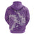 Purple Polynesia Hammerhead Shark Tattoo With Plumeria Lei Zip Hoodie