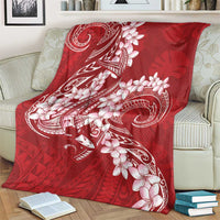 Red Polynesia Hammerhead Shark Tattoo With Plumeria Lei Blanket