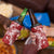 Red Polynesia Hammerhead Shark Tattoo With Plumeria Lei 4 in 1 Can Cooler Tumbler