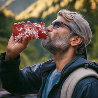 Red Polynesia Hammerhead Shark Tattoo With Plumeria Lei 4 in 1 Can Cooler Tumbler