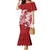Red Polynesia Hammerhead Shark Tattoo With Plumeria Lei Family Matching Mermaid Dress and Hawaiian Shirt