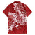 Red Polynesia Hammerhead Shark Tattoo With Plumeria Lei Family Matching Tank Maxi Dress and Hawaiian Shirt