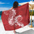 Red Polynesia Hammerhead Shark Tattoo With Plumeria Lei Sarong