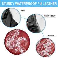 Red Polynesia Hammerhead Shark Tattoo With Plumeria Lei Spare Tire Cover