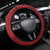 Red Polynesia Hammerhead Shark Tattoo With Plumeria Lei Steering Wheel Cover
