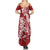 Red Polynesia Hammerhead Shark Tattoo With Plumeria Lei Summer Maxi Dress