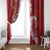 Red Polynesia Hammerhead Shark Tattoo With Plumeria Lei Window Curtain