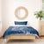 Navy Blue Polynesia Hammerhead Shark Tattoo With Plumeria Lei Bedding Set