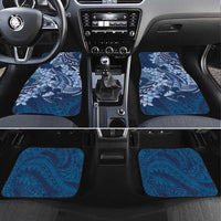 Navy Blue Polynesia Hammerhead Shark Tattoo With Plumeria Lei Car Mats