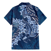 Navy Blue Polynesia Hammerhead Shark Tattoo With Plumeria Lei Family Matching Mermaid Dress and Hawaiian Shirt LT14 - Polynesian Pride