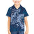 Navy Blue Polynesia Hammerhead Shark Tattoo With Plumeria Lei Family Matching Mermaid Dress and Hawaiian Shirt