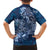Navy Blue Polynesia Hammerhead Shark Tattoo With Plumeria Lei Family Matching Tank Maxi Dress and Hawaiian Shirt
