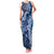 Navy Blue Polynesia Hammerhead Shark Tattoo With Plumeria Lei Family Matching Tank Maxi Dress and Hawaiian Shirt