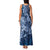 Navy Blue Polynesia Hammerhead Shark Tattoo With Plumeria Lei Family Matching Tank Maxi Dress and Hawaiian Shirt