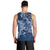 Navy Blue Polynesia Hammerhead Shark Tattoo With Plumeria Lei Men Tank Top