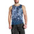 Navy Blue Polynesia Hammerhead Shark Tattoo With Plumeria Lei Men Tank Top