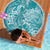 Teal Polynesia Hammerhead Shark Tattoo With Plumeria Lei Beach Blanket