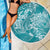 Teal Polynesia Hammerhead Shark Tattoo With Plumeria Lei Beach Blanket