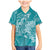 Teal Polynesia Hammerhead Shark Tattoo With Plumeria Lei Family Matching Mermaid Dress and Hawaiian Shirt