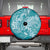 Teal Polynesia Hammerhead Shark Tattoo With Plumeria Lei Spare Tire Cover