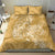 Yellow Polynesia Hammerhead Shark Tattoo With Plumeria Lei Bedding Set