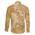 Yellow Polynesia Hammerhead Shark Tattoo With Plumeria Lei Family Matching Long Sleeve Bodycon Dress and Hawaiian Shirt