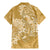Yellow Polynesia Hammerhead Shark Tattoo With Plumeria Lei Family Matching Mermaid Dress and Hawaiian Shirt