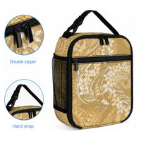 Yellow Polynesia Hammerhead Shark Tattoo With Plumeria Lei Lunch Bag LT14 - Polynesian Pride