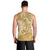Yellow Polynesia Hammerhead Shark Tattoo With Plumeria Lei Men Tank Top