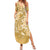 Yellow Polynesia Hammerhead Shark Tattoo With Plumeria Lei Summer Maxi Dress