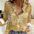 Yellow Polynesia Hammerhead Shark Tattoo With Plumeria Lei Women Casual Shirt